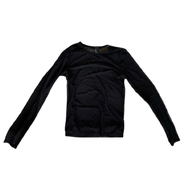 Black Mesh Long Sleeve Top - Picture 3 of 3